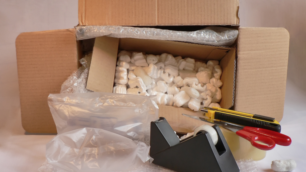 image showing different packaging supplies that a same day courier may need